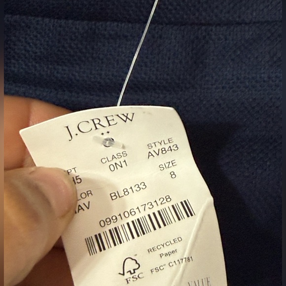 J.Crew Navy Blazer & Skirt Ser Sz 8 Green Trim with Gold Buttons - Picture 8 of 9